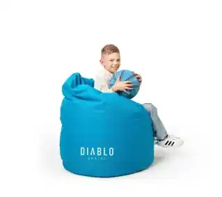 Diablo Chairs Worek Tkanina Niebieski Pufa dla dzieci
