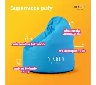 Diablo Chairs Worek Tkanina Niebieski Pufa dla dzieci