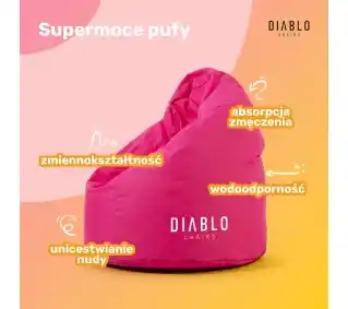Diablo Chairs Worek Tkanina Różowy Pufa dla dzieci