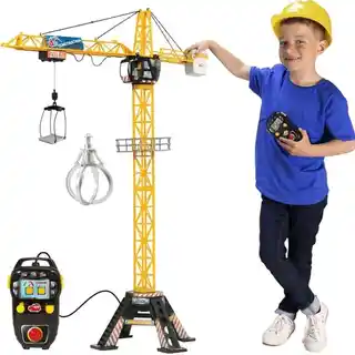 Dickie Toys Dźwig zdalnie sterowany Construction Mega Crane 203462412, funkcje podnoszenia obrotowa wieża, akumulatory w zestawie, maks. udźwig 50 kg