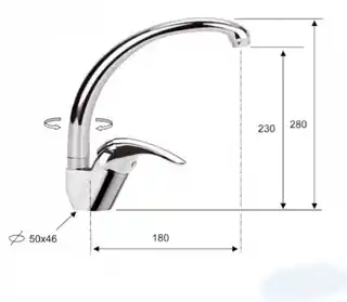 Domotechnika Bateria zlewozmywakowa 28 cm obrotowa miedź