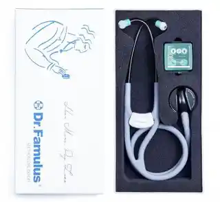 Dr Famulus DR 650 D jasnoszary stetoskop internistyczny następnej generacji strojenie Fine Tune