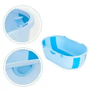 ECOTOYS Wanienka dla dzieci wanna turystyczna składana odpływ niebieska