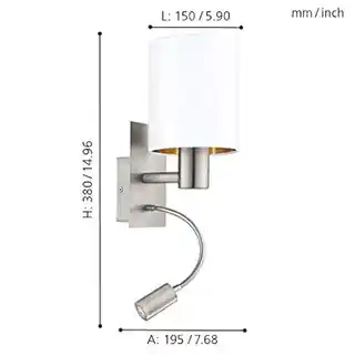 Eglo PASTERI kinkiet z wysięgnikiem LED 3,8W, biały, nowoczesny, model 96484