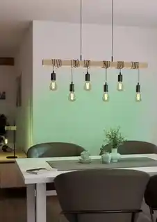 Eglo lampa wisząca Townshend drewno, 95499, nowoczesny design, naturalne wykończenie, energooszczędne źródło światła