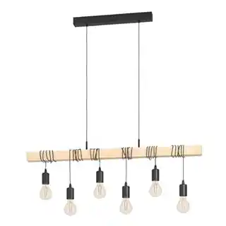 Eglo lampa wisząca Townshend drewno, 95499, nowoczesny design, naturalne wykończenie, energooszczędne źródło światła