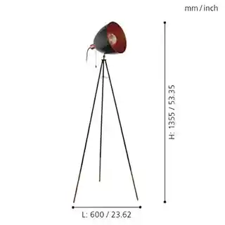 Eglo lampa podłogowa Chester 49386, stalowa, regulowany klosz, nowoczesny design