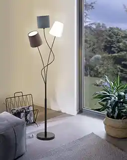 Eglo lampa podłogowa Maronda trzy tekstylne klosze 94995
