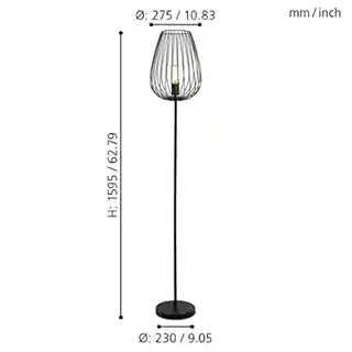 Eglo lampa podłogowa Newtown 49474, stalowa, regulowany klosz, nowoczesny design