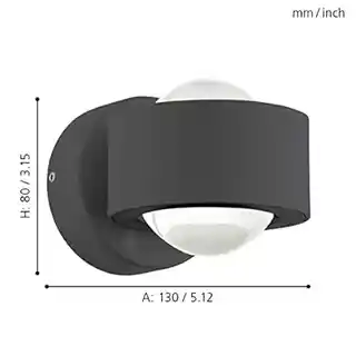 Eglo Lampa ścienna LED ONO 2 96049, 2x2,5W, nowoczesny kinkiet, biały, energooszczędny, aluminiowa obudowa