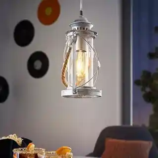 Eglo lampa wisząca Bradford 49214, srebrna, vintage styl, metalowa, regulowany kabel