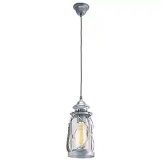 Eglo lampa wisząca Bradford 49214, srebrna, vintage styl, metalowa, regulowany kabel
