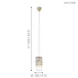 Eglo lampa wisząca Cardigan 49201, brązowa, industrialny styl, metalowa, regulowany długością, kolekcja Vintage