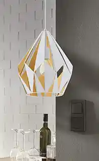 Eglo lampa wisząca Carlton 1, biało-złota, średnica 31cm, model 49932