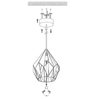 Eglo lampa wisząca Carlton 1, biało-złota, średnica 31cm, model 49932