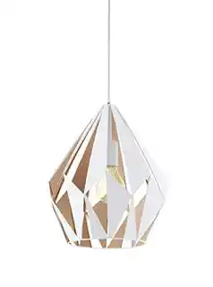 Eglo lampa wisząca Carlton 1, biało-złota, średnica 31cm, model 49932
