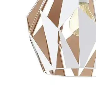 Eglo lampa wisząca Carlton 1, biało-złota, średnica 31cm, model 49932