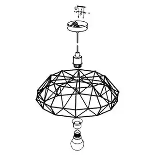 Eglo lampa wisząca Carlton 2 czarny, Ø 45,5cm, model 49487