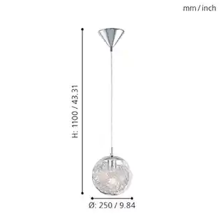 Eglo Lampa wisząca Luberio 93073 chrom tekstylne klosze nowoczesna