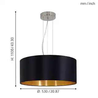 Eglo lampa wisząca Maserlo 31605 chrom, nowoczesny design, regulowana wysokość