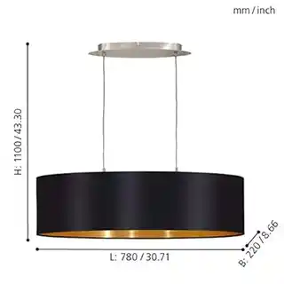 Eglo lampa wisząca Maserlo 31611 złoto czarna tkanina nowoczesna