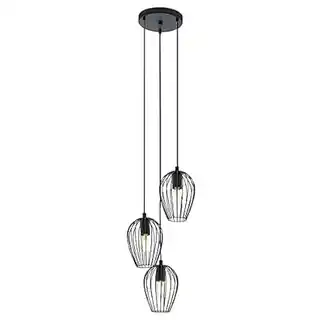 Eglo lampa wisząca Newtown czarna 3-punktowa okrągła, model 49479