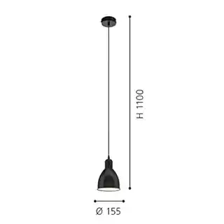 Eglo lampa wisząca Priddy 49464, nowoczesny design, białe szkło, metalowa konstrukcja, energooszczędne źródło światła, kolekcja Priddy