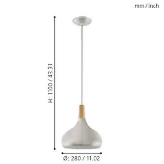 Eglo Lampa wisząca SABINAR 96985, chrom, szklany klosz, nowoczesny design