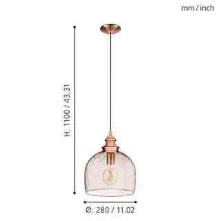 Eglo lampa wisząca Straiton 49738 chrom szkło nowoczesny design