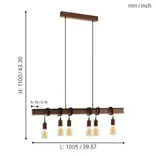 Eglo Lampa wisząca TOWNSHEND 4 49859