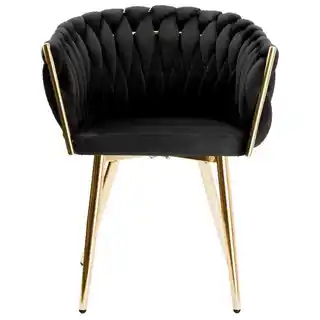 Ehokery Krzesło Cofton Gold Velvet Czarny