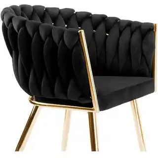 Ehokery Krzesło Cofton Gold Velvet Czarny