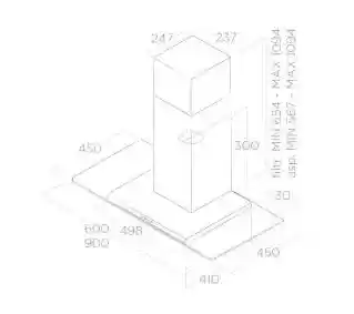 Elica Flat Glass IX/A/90 srebrny okap