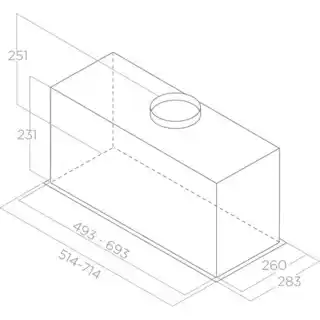 Elica Fold GR A 72 Srebrny okap wkład, 580m3/h, 65dB, klasa B, włącznik wyłącznik oświetlenia