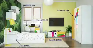 Elior Białe łóżko dziecięce 90x200 Polin 9X - 3 kolory