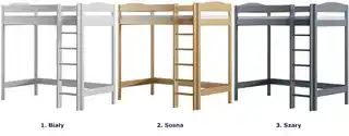 Elior Dziecięce łóżko na antresoli, sosna - Laren 4X 200x90 cm