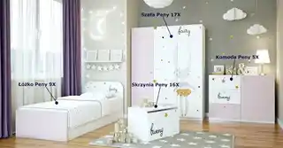 Elior Łóżko dla dziewczynki 90x200 Fixo 10X