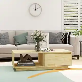 Elior Naturalny stolik kawowy z uchylną półką - Kokarex 3X