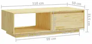 Elior Naturalny stolik kawowy z uchylną półką - Kokarex 3X