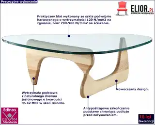 Elior Nowoczesna ława ze szklanym blatem - Vidia