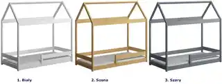 Elior Szare pojedyncze łóżko dla dziecka w kształcie domku - Kiders 200x90 cm