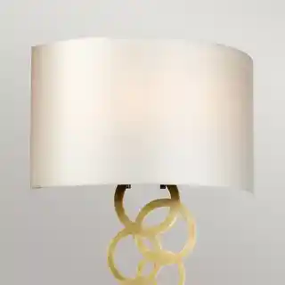 Elstead Lighting kinkiet Curtis duży postarzaony mosiądz abażur kość słoniowa