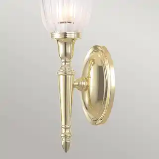 Elstead Lighting kinkiet Dryden Bath, polerowany mosiądz, IP44, model Dryden1 PB