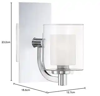 Elstead Kinkiet Kolt QZ-KOLT1-PC-BATH IP44 podwójny szklany klosz chrom nowoczesny