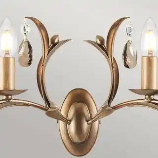 Elstead Lighting kinkiet Lily LL2, antyczna patyna, metalowa oprawa, nowoczesny design