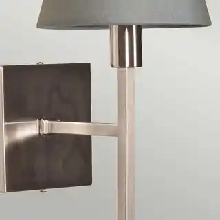 Elstead Lighting kinkiet LUCERNE, szczotkowany nikiel, szary abażur, 1-punkt, nowoczesny, elegancki, kolekcja LUCERNE