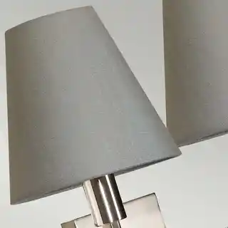 Elstead Lighting kinkiet LUCERNE, dwa źródła światła, szczotkowany nikiel, szare abażury