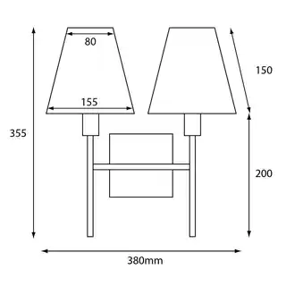 Elstead Lighting kinkiet LUCERNE, dwa źródła światła, szczotkowany nikiel, szare abażury