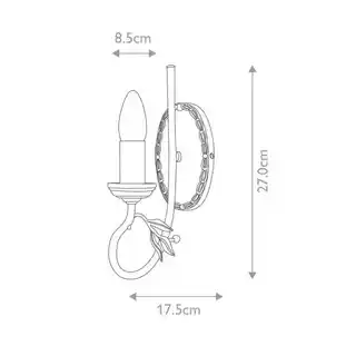 Elstead Lighting kinkiet Olivia OV1 czarny złota patyna, oprawa ścienna, nowoczesny design