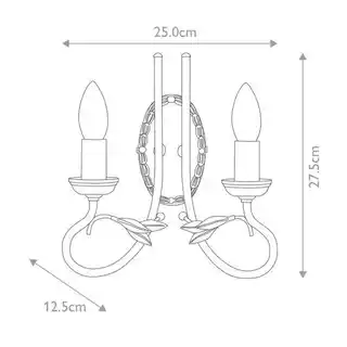 Elstead Lighting kinkiet Olivia OV2 czarny złota patyna, oprawa ścienna, nowoczesny design